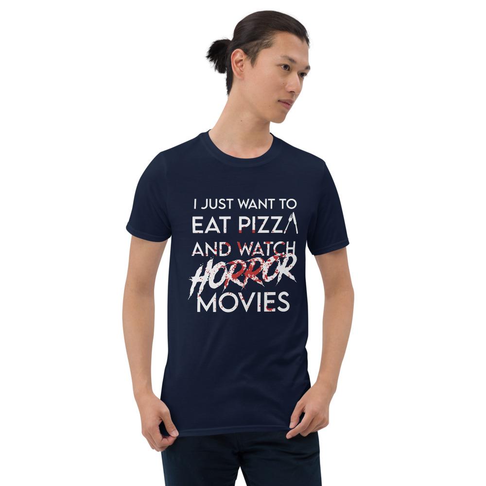 Navy / S Eat Pizza and Watch Horror Movies T-Shirt 2233660_496