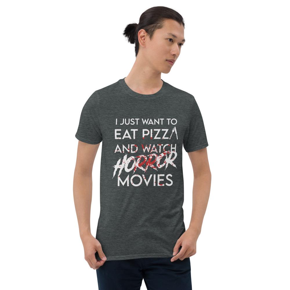 Dark Heather / S Eat Pizza and Watch Horror Movies T-Shirt 2233660_483