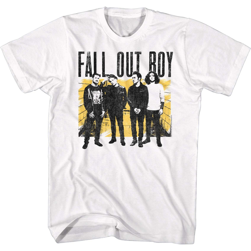Fall Out Boy Band Block Photo White T-Shirt