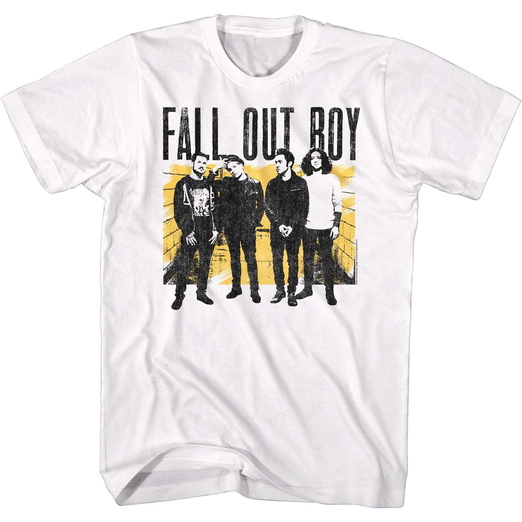 Fall Out Boy Band Block Photo White T-Shirt