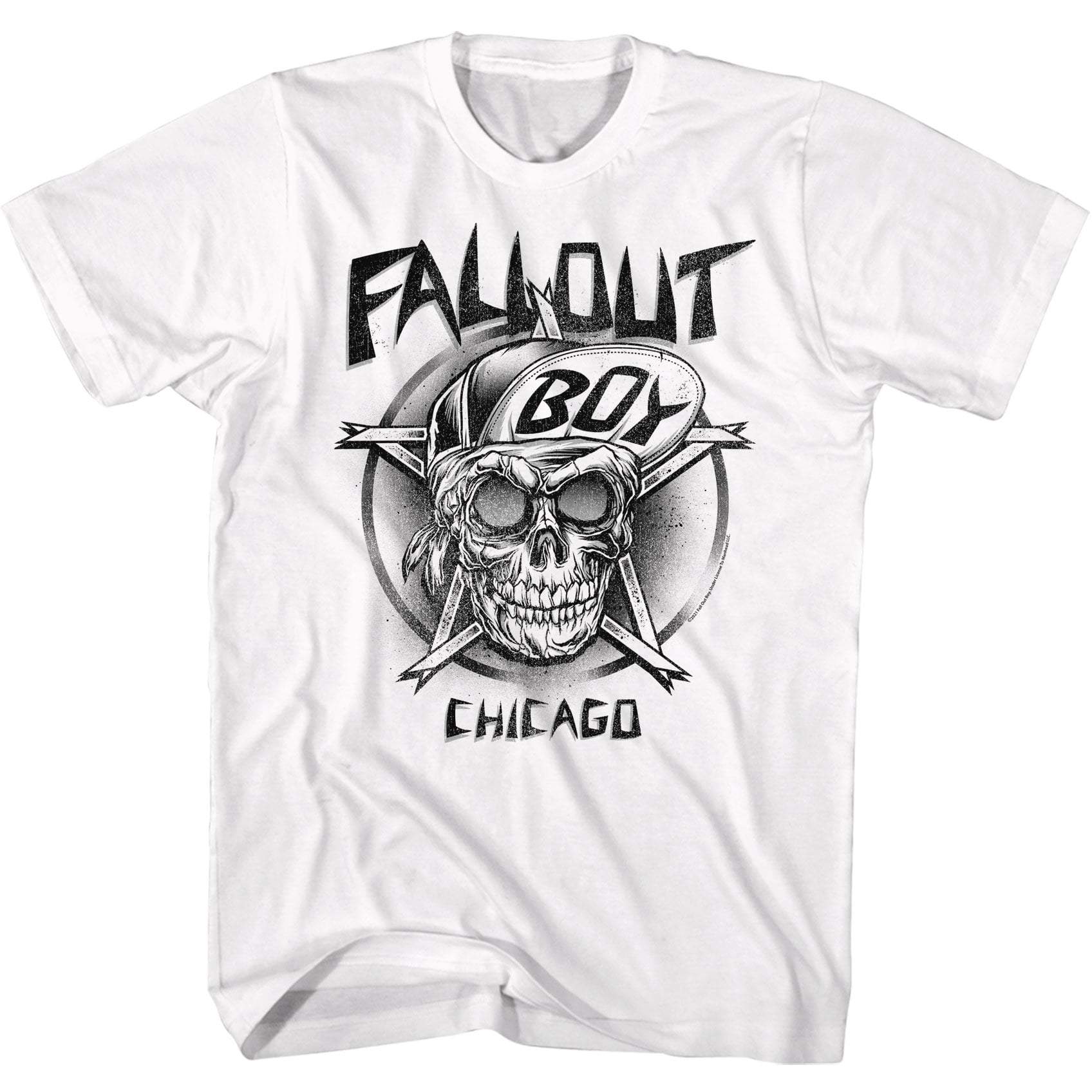 Fall Out Boy Chicago Skull White T-Shirt