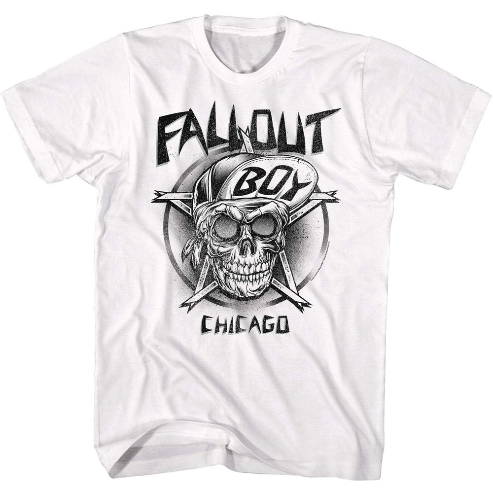 Shirt Fall Out Boy Chicago Skull White T-Shirt