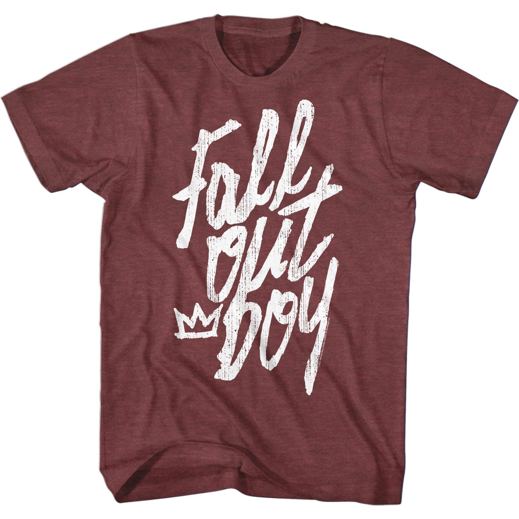 Fall Out Boy Cursive Logo Maroon Heather T-Shirt