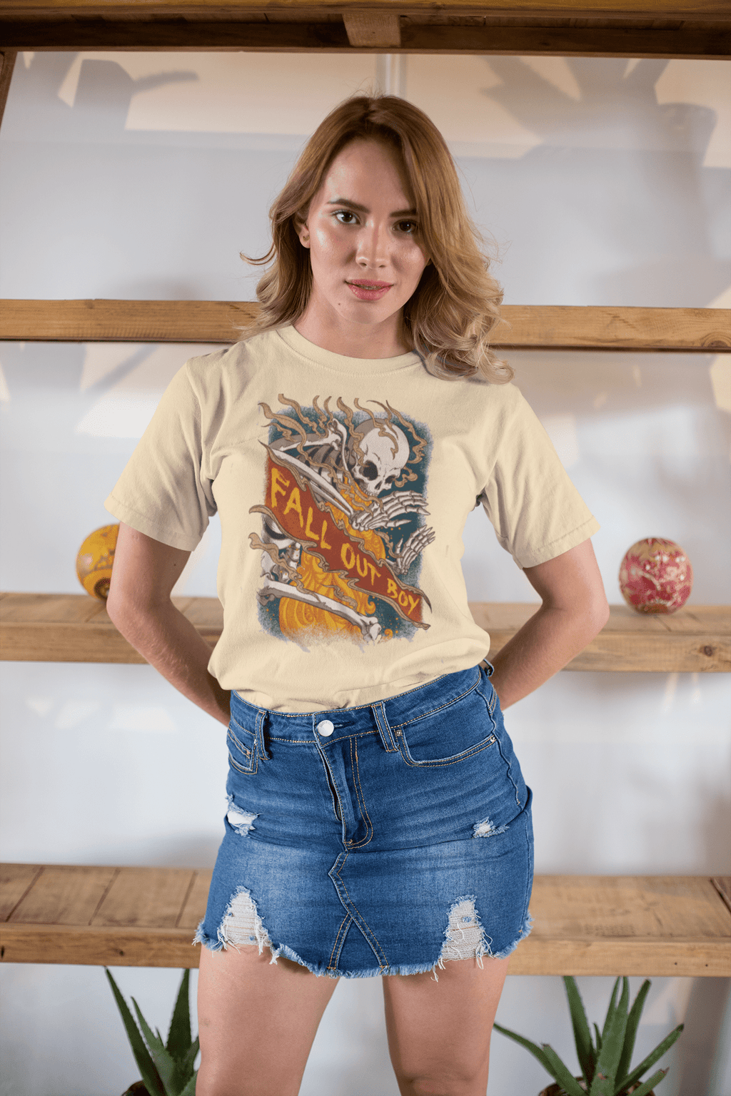 Fall Out Boy Fire Skeleton T-Shirt