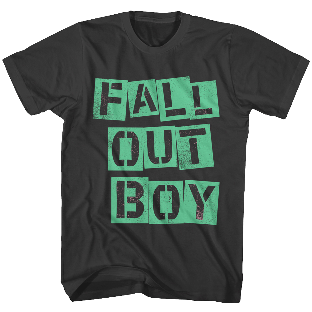 Fall Out Boy Green Letters Cut Out Logo T-Shirt