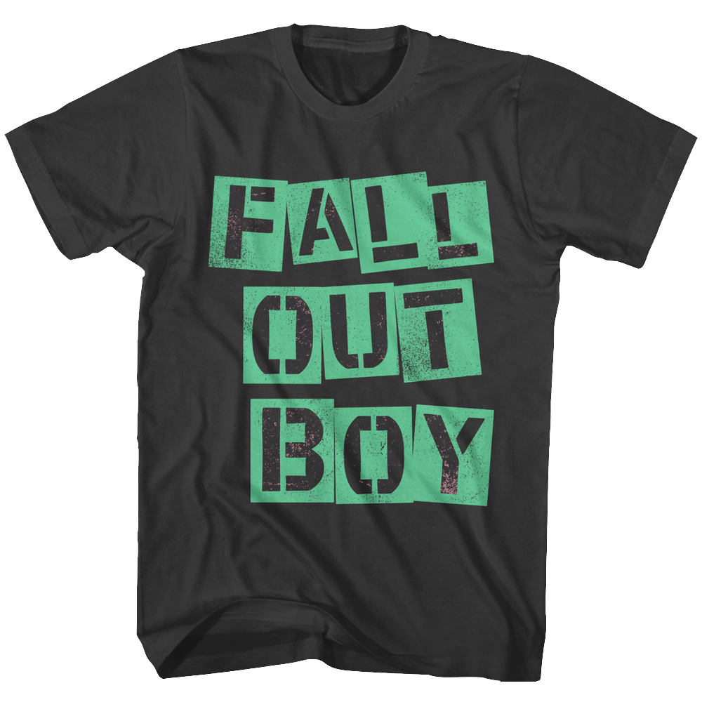 Shirt Fall Out Boy Green Letters Cut Out Logo T-Shirt
