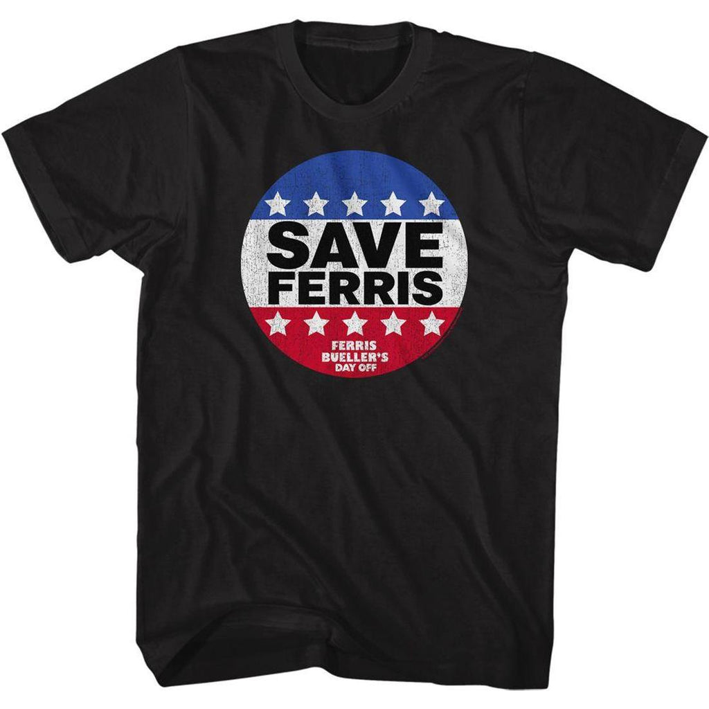 Ferris Bueller's Day Off - Save Ferris Flag Button Slim Fit T-Shirt