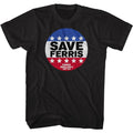 Ferris Bueller's Day Off - Save Ferris Flag Button Slim Fit T-Shirt