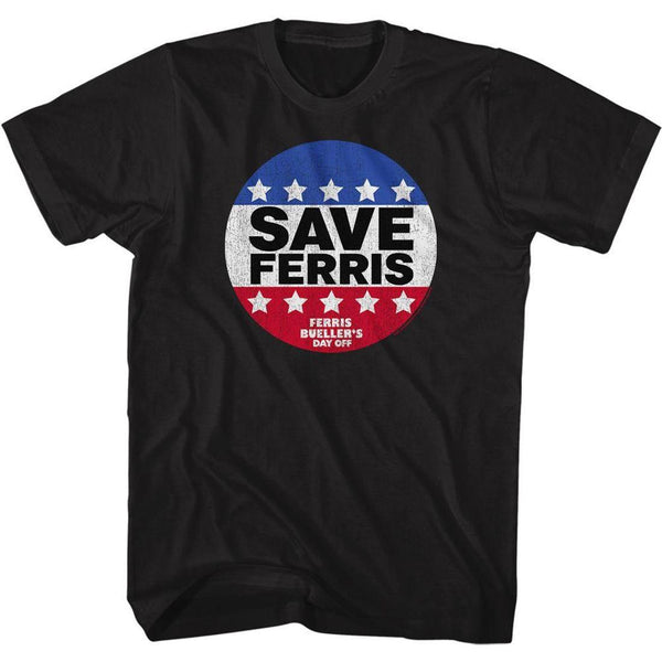 Ferris Bueller's Day Off - Save Ferris Flag Button Slim Fit T-Shirt
