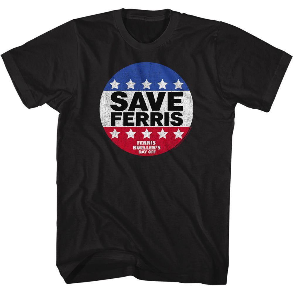 Ferris Bueller's Day Off - Save Ferris Flag Button Slim Fit T-Shirt