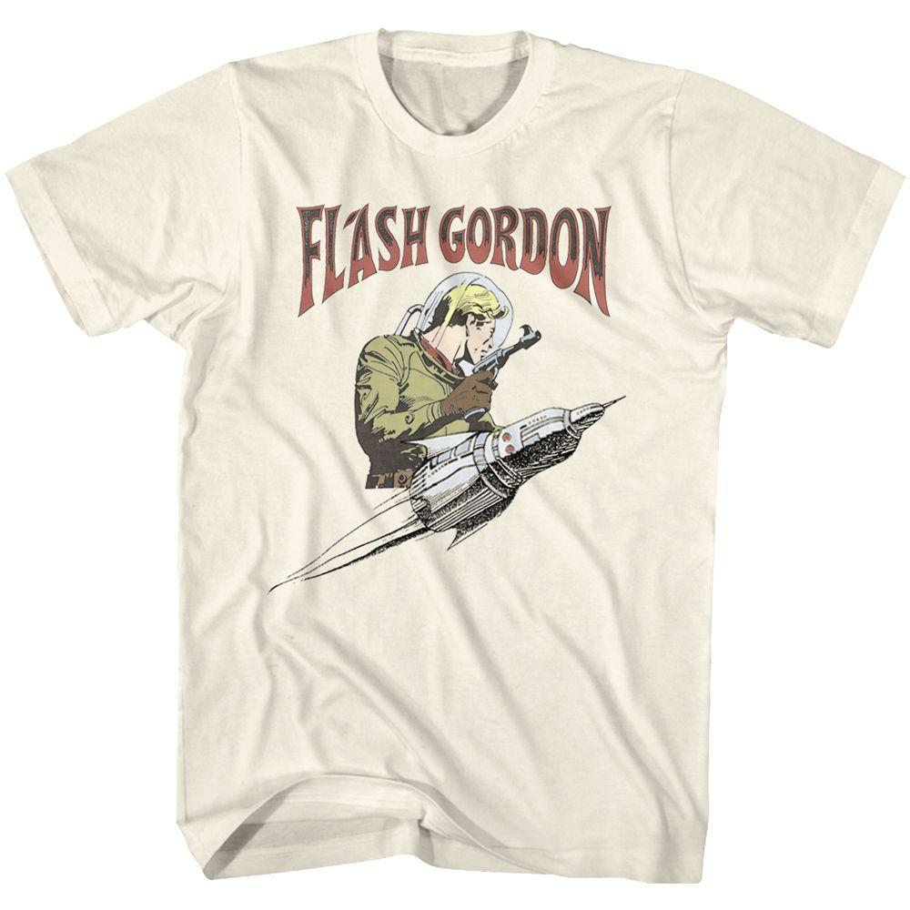 Flash Gordon - Flash Rocket Beige Slim Fit T-Shirt
