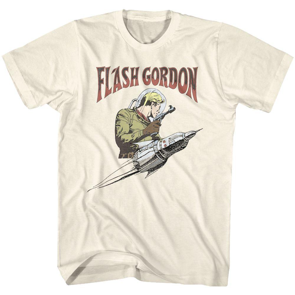 Shirt Flash Gordon - Flash Rocket Beige Slim Fit T-Shirt