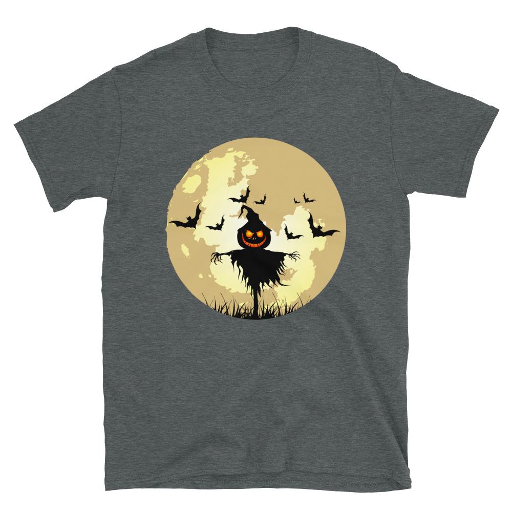 Dark Heather / S Full Moon Scarecrow Halloween Horror T-Shirt 6395499_483