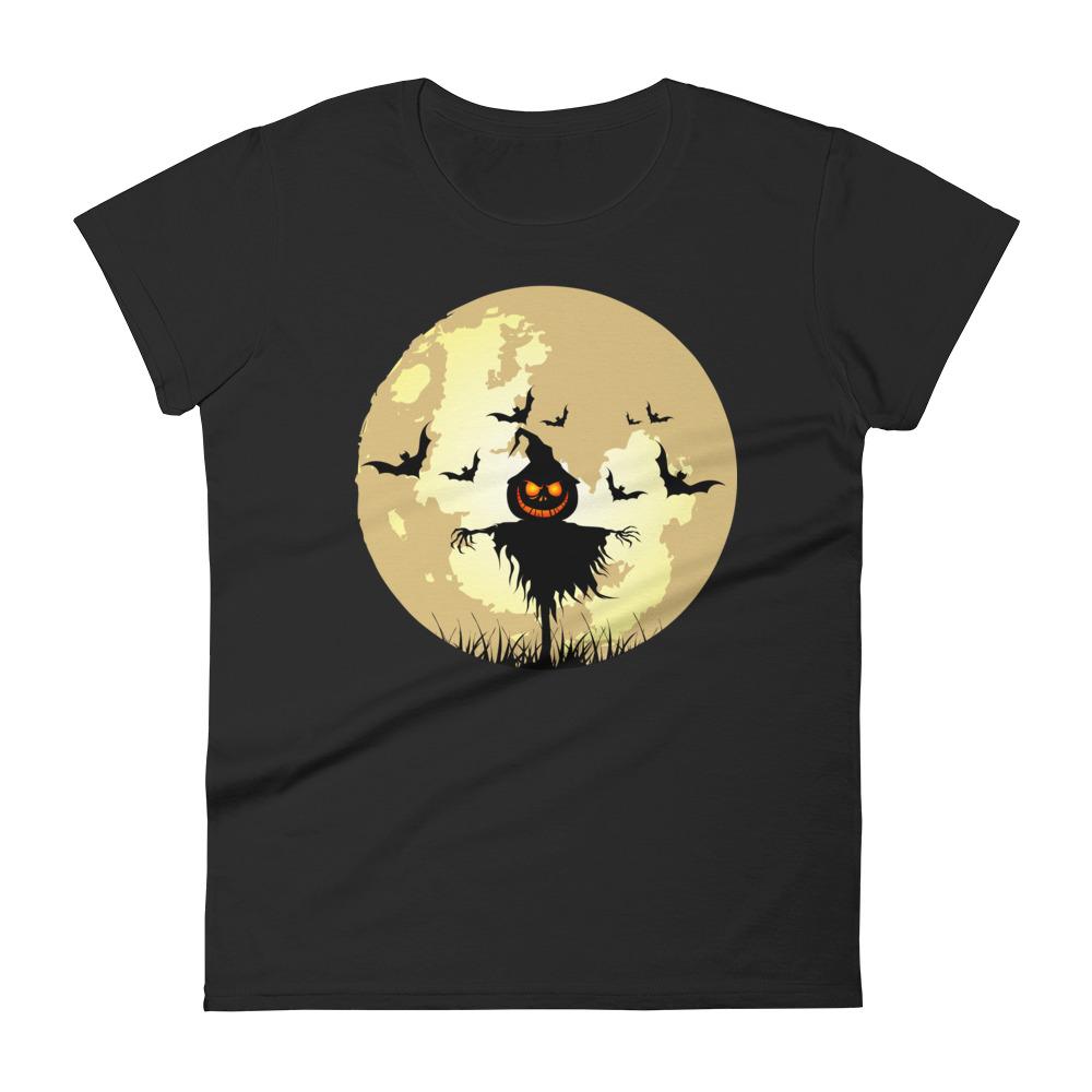 Full Moon Scarecrow Halloween Horror Women's Premium T-shirt