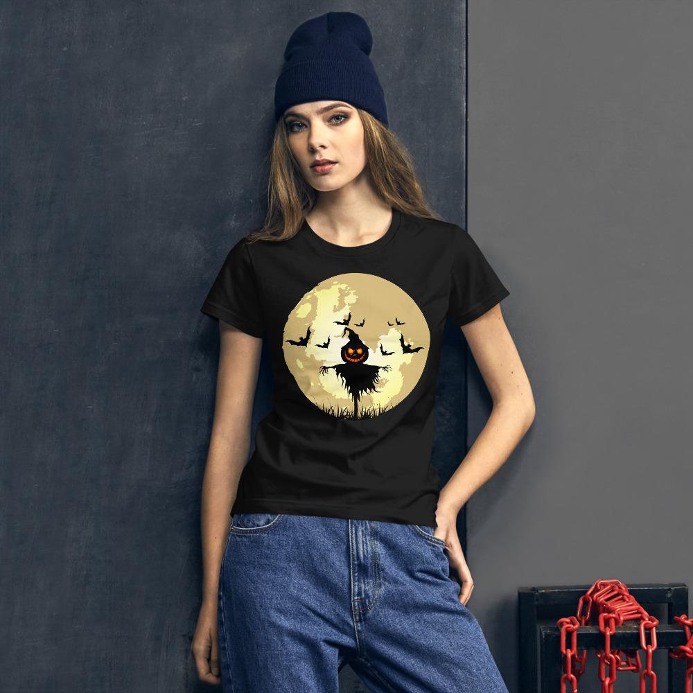Full Moon Scarecrow Halloween Horror Women's Premium T-shirt