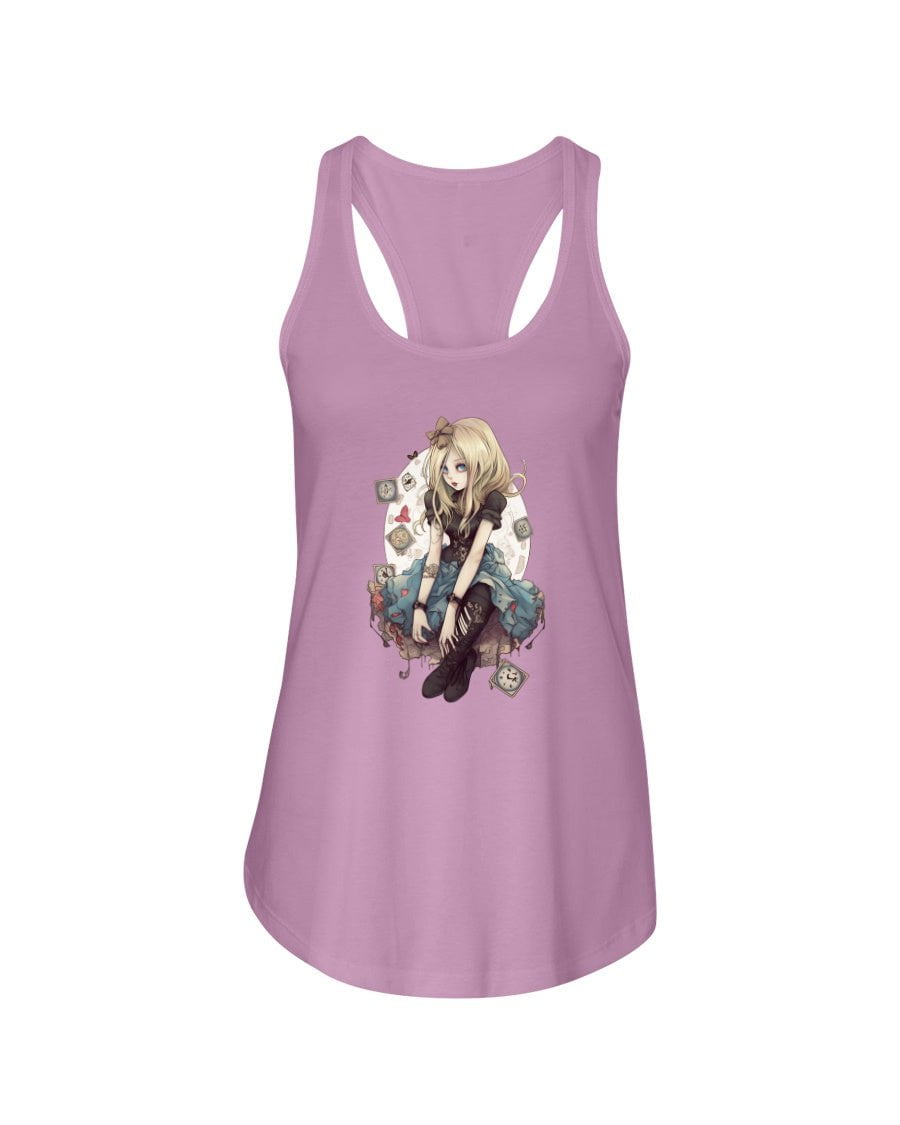 Purple / XS Gothic Inked Alice in Wonderland 2 Women's Racerback Tank Top FUEL-3BB638C