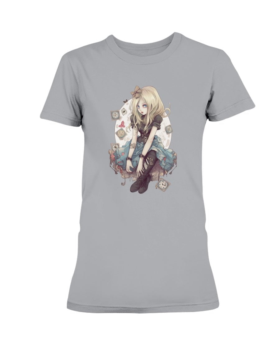 Sports Grey / XS Gothic Inked Alice in Wonderland 2 Women's T-Shirt FUEL-61EC7B0
