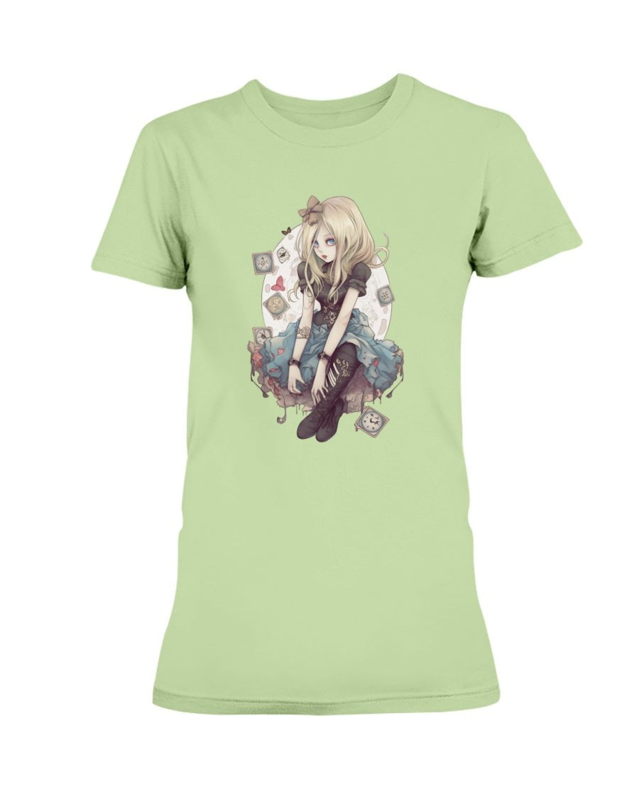 Light Green / XS Gothic Inked Alice in Wonderland 2 Women's T-Shirt FUEL-672B8C6