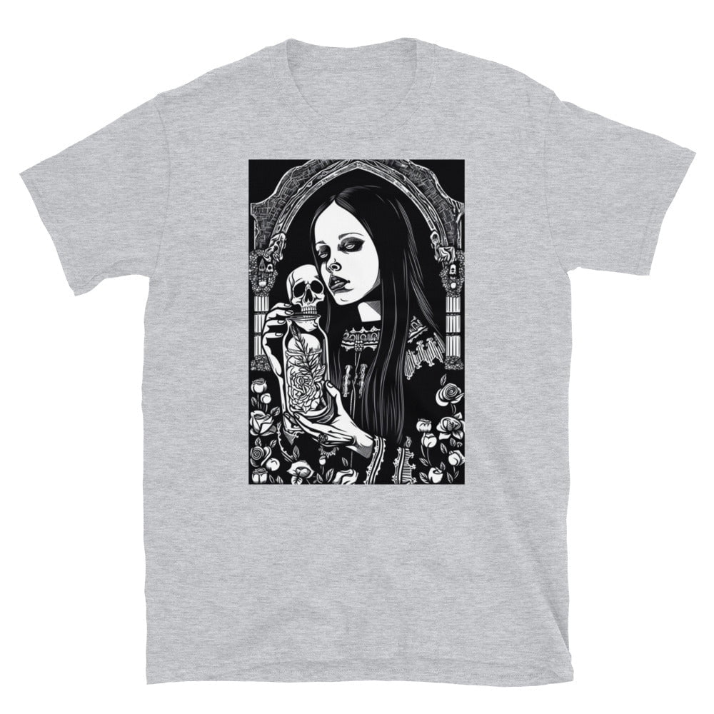 Sport Grey / S Gothic Skulls and Roses Slim Fit T-Shirt 1803247_503