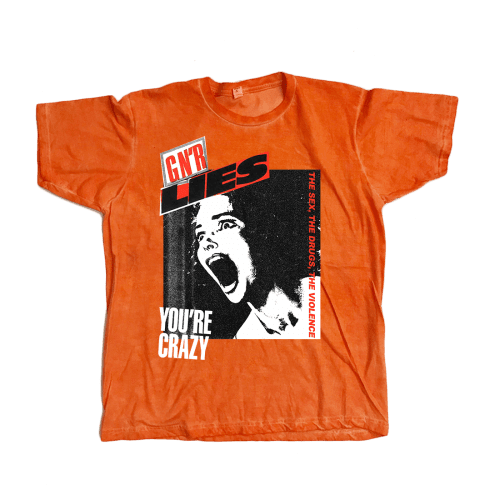ORANGE / S Guns N' Roses Lies Soft Fit T-Shirt