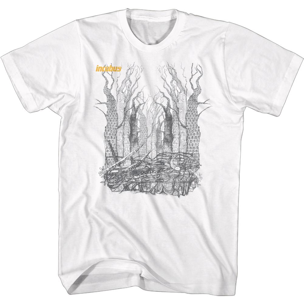 Shirt Incubus - Trees White Slim Fit T-Shirt