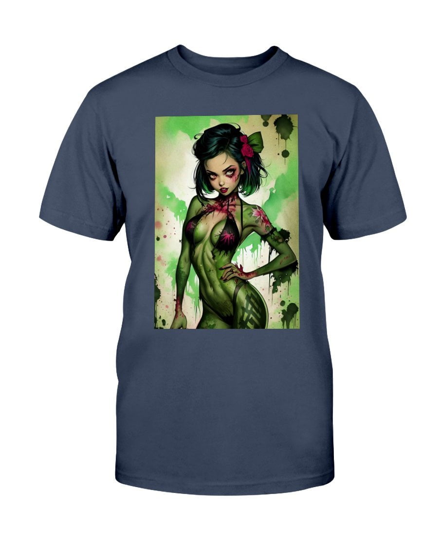 Navy / XS Inked Zombie Pin-Up Girl Slim Fit T-Shirt FUEL-A6F7CAB