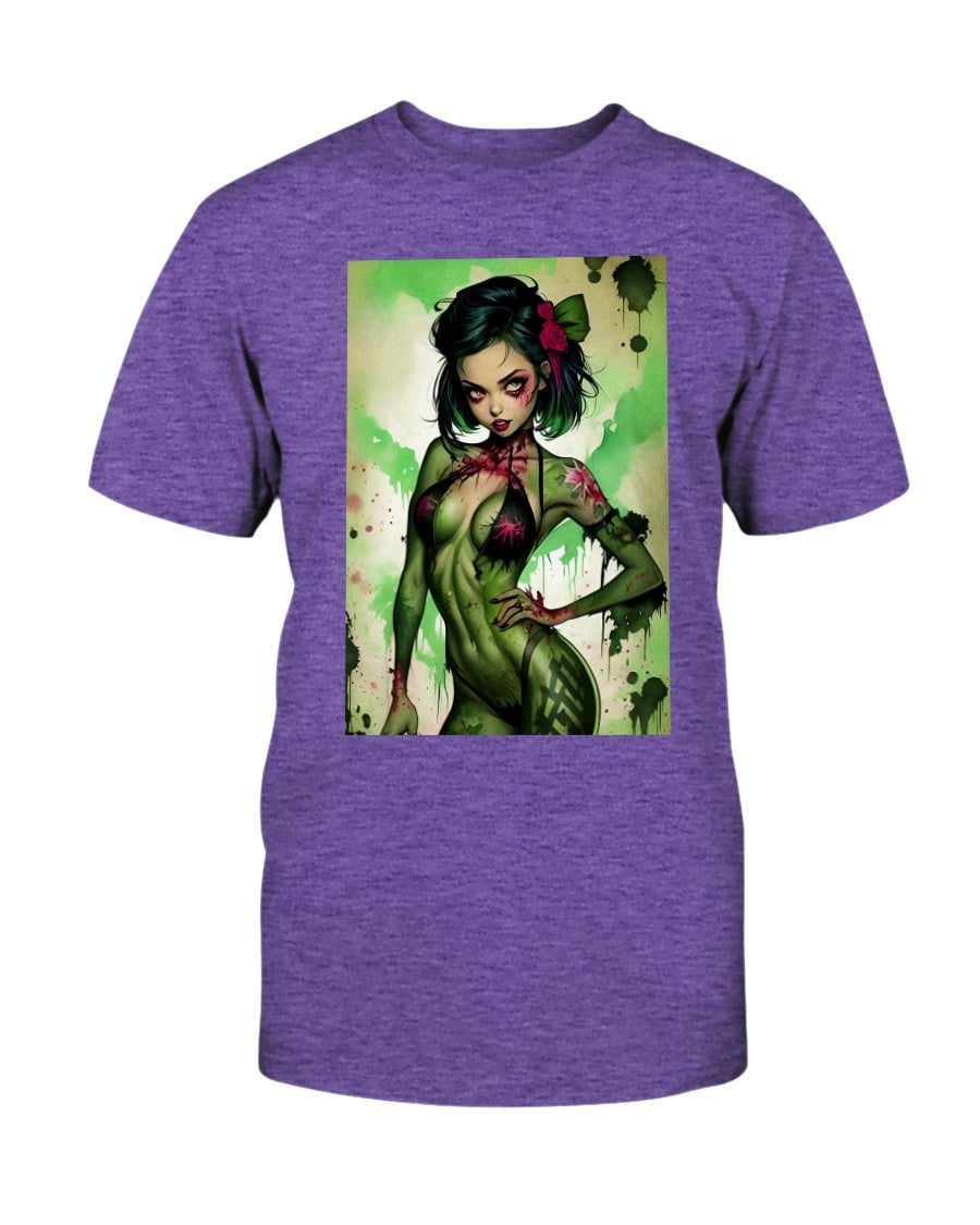 Purple / XS Inked Zombie Pin-Up Girl Slim Fit T-Shirt FUEL-EDB2828