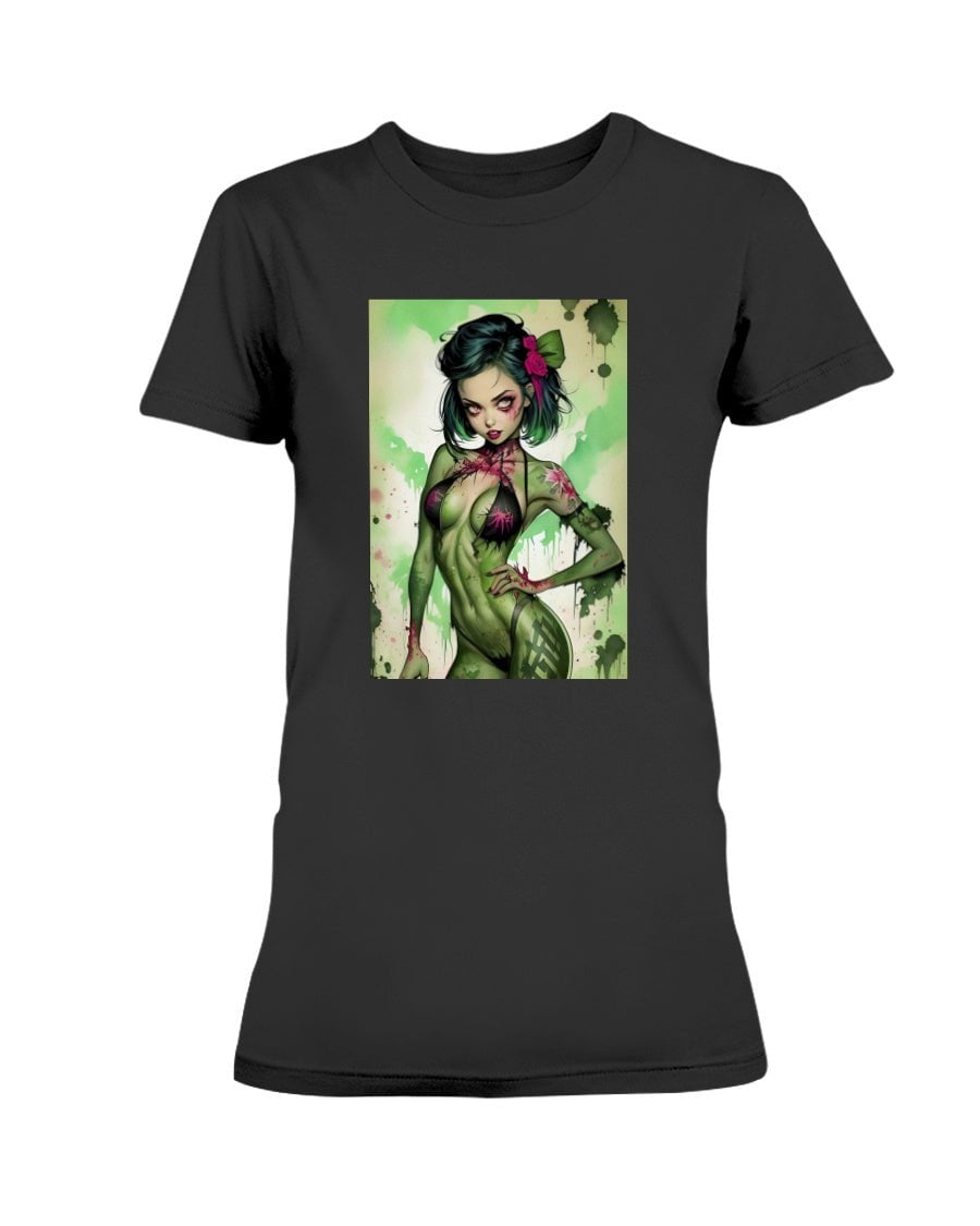 Black / XS Inked Zombie Pin Up Girl Women's T-Shirt FUEL-97DFCFA