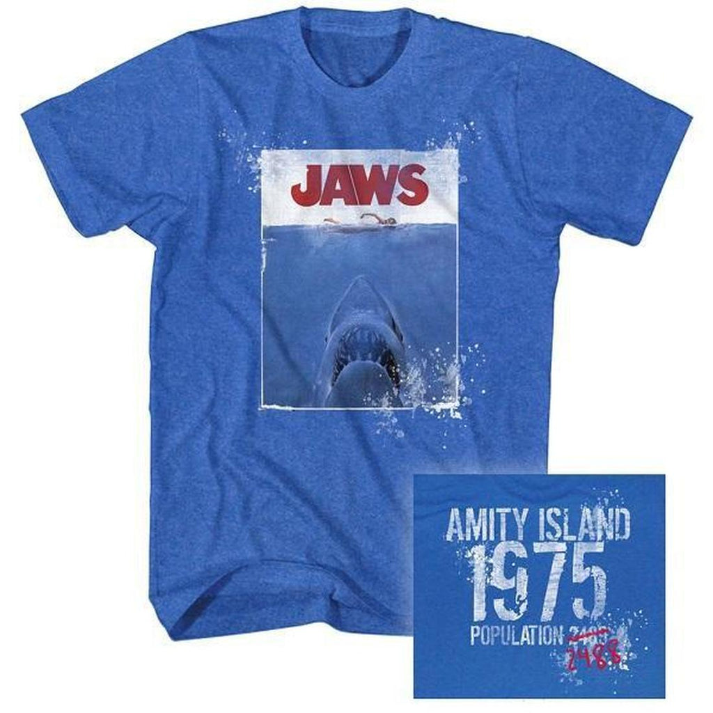 Jaws 1975 Blue Slim Fit T-Shirt