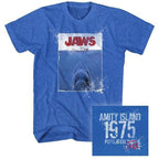 Jaws 1975 Blue Slim Fit T-Shirt