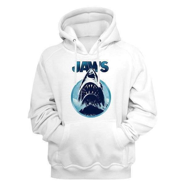 Shirt Jaws White Pullover Hoodie