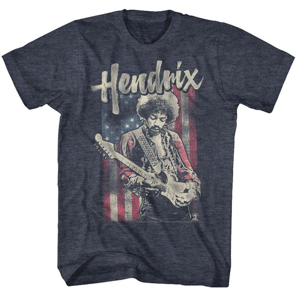 Jimi Hendrix Guitar Flag Slim Fit T-Shirt
