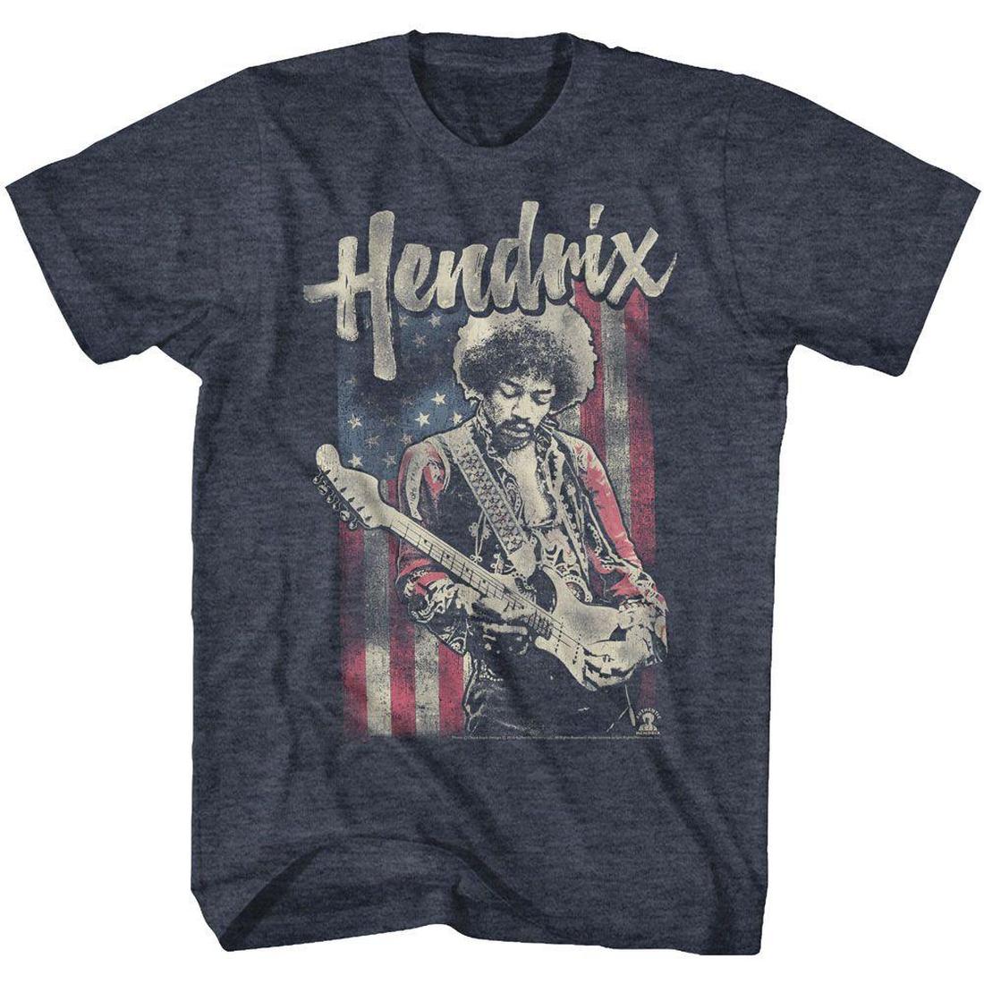 Jimi Hendrix Guitar Flag Slim Fit T-Shirt