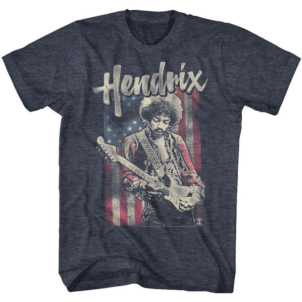 Shirt Jimi Hendrix Guitar Flag Slim Fit T-Shirt