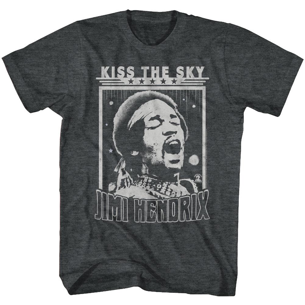 Shirt Jimi Hendrix Kiss The Sky Grey Heather Slim Fit T-Shirt