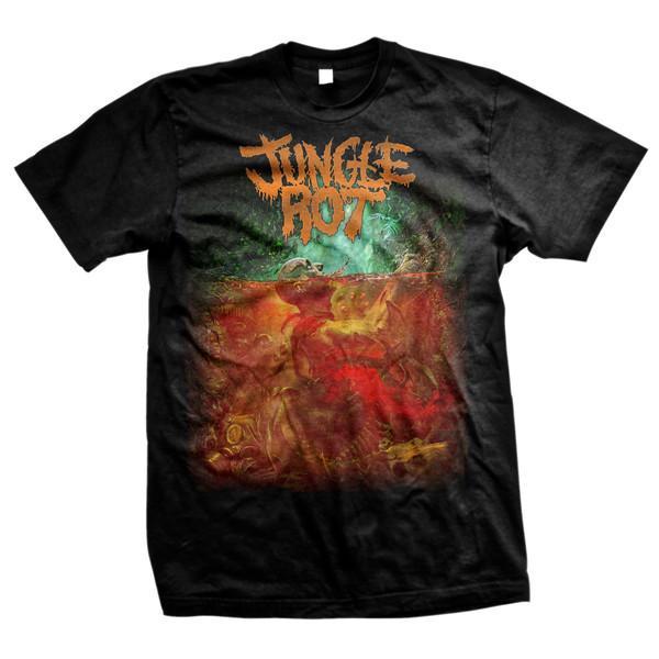 Jungle Rot Album Cover Black T-Shirt