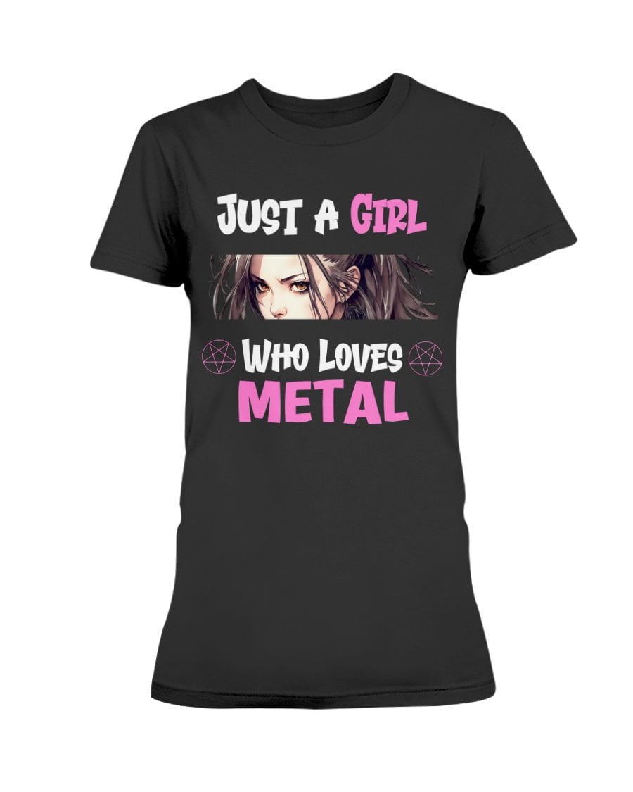 Black / XS Just a Girl Who Loves Metal Women's T-Shirt FUEL-DD3A909