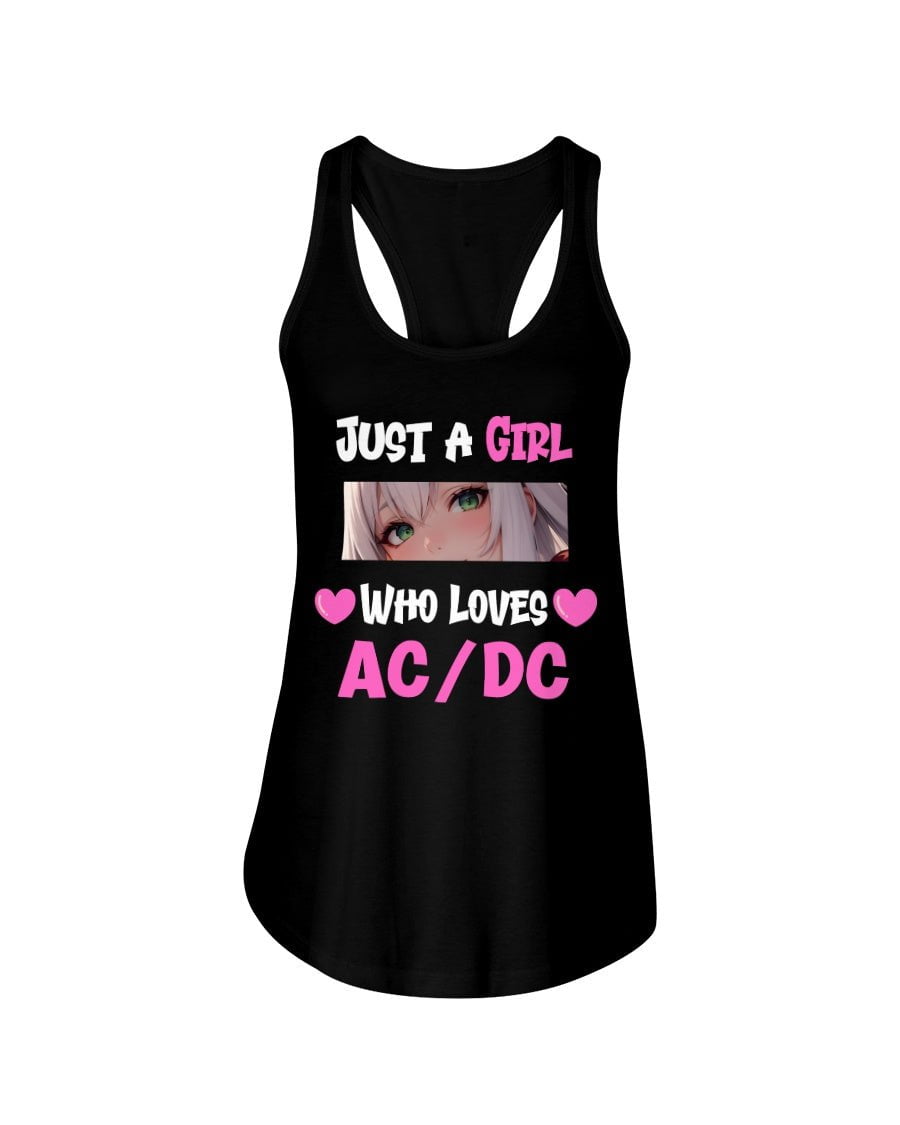 Shirts Black / XS Just a Girl Who Loves AC/DC Women's Racerback Tank Top