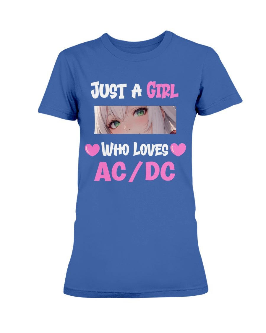Royal Blue / XS Just a Girl Who Loves AC/DC Women's T-Shirt FUEL-8F248BB