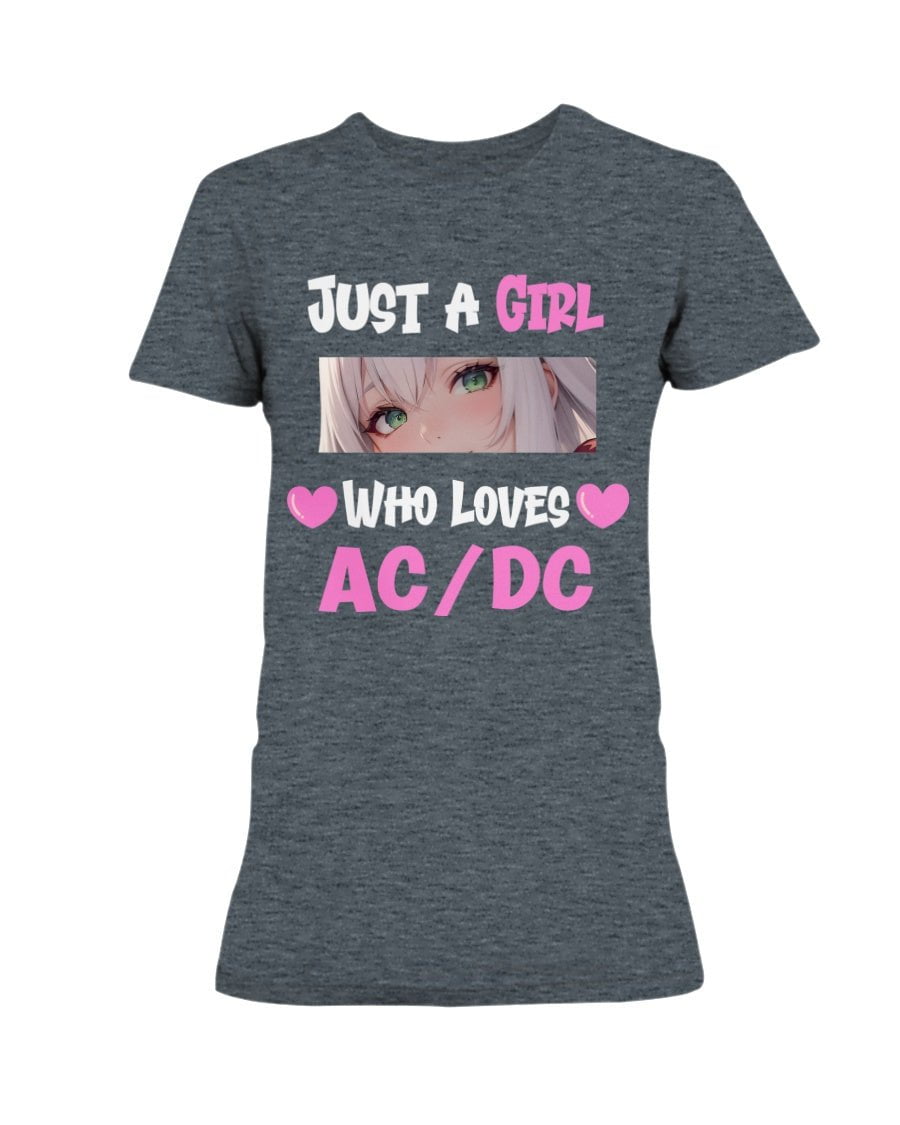 Dark Heather / XS Just a Girl Who Loves AC/DC Women's T-Shirt FUEL-E44A7E8