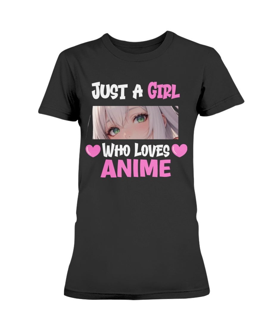 Black / XS Just a Girl Who Loves Anime Women's T-Shirt FUEL-61F6F0C