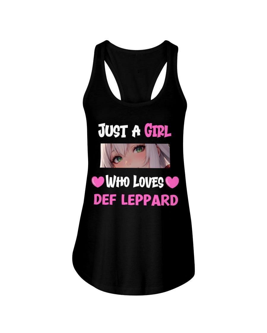Shirts Black / XS Just a Girl Who Loves Def Leppard Women's Racerback Tank
