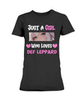 Black / XS Just a Girl Who Loves Def Leppard Women's T-Shirt FUEL-048B3B2
