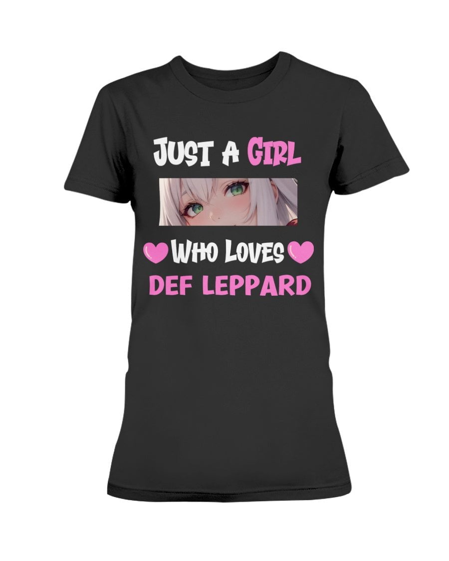 Black / XS Just a Girl Who Loves Def Leppard Women's T-Shirt FUEL-048B3B2