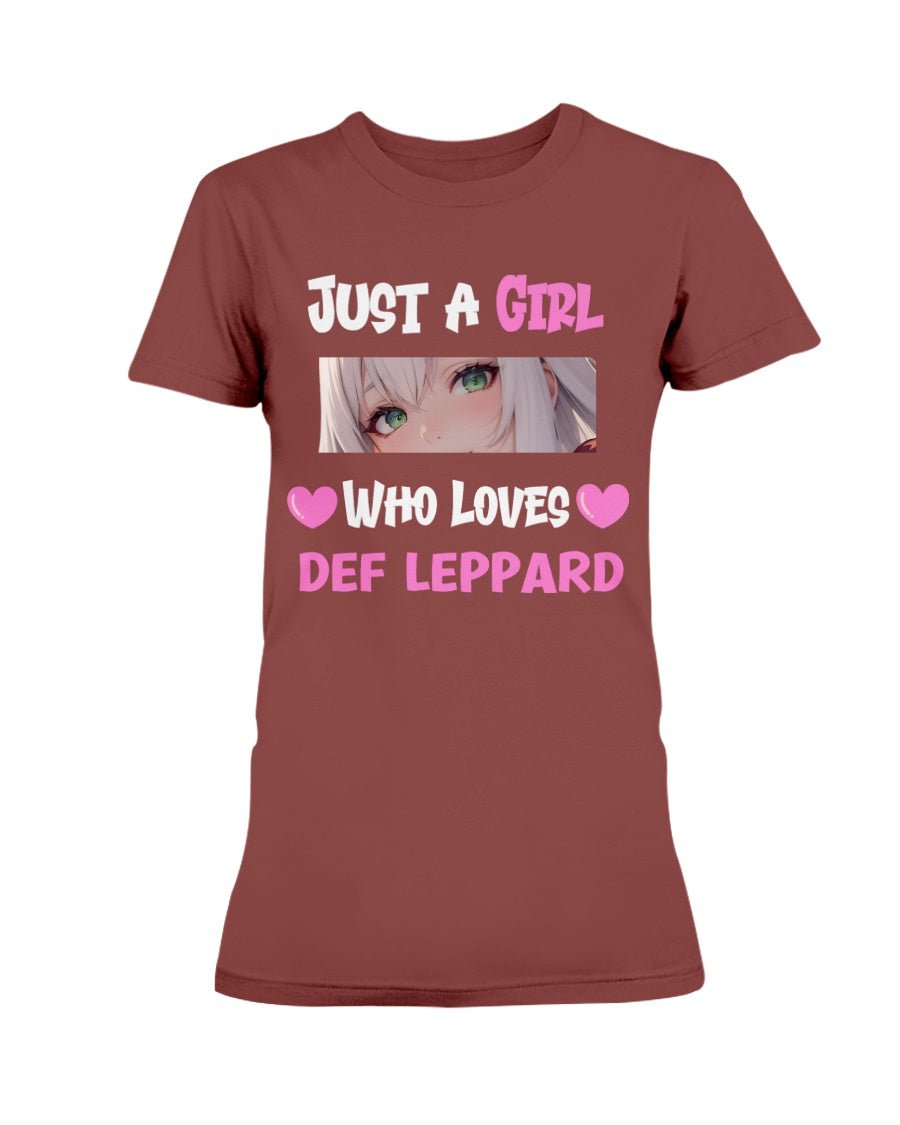 Garnet / XS Just a Girl Who Loves Def Leppard Women's T-Shirt FUEL-A77E11F