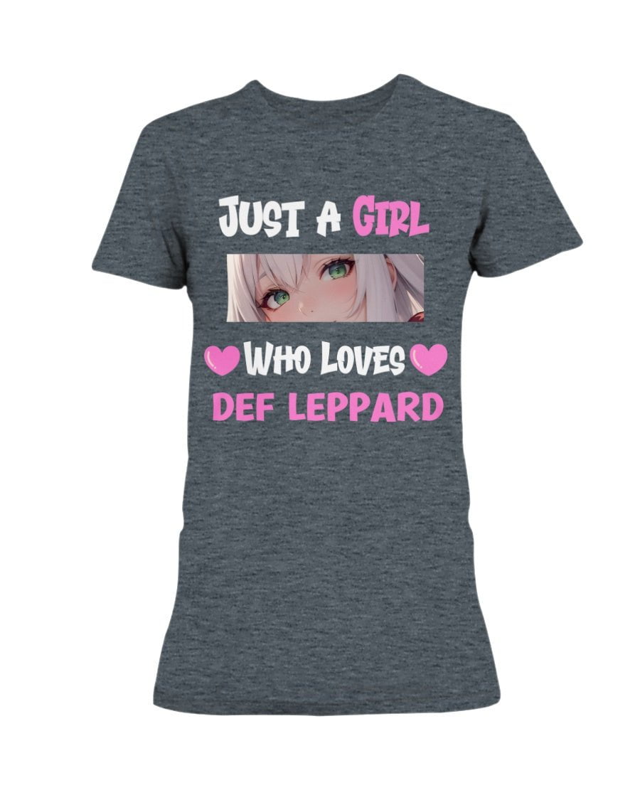 Dark Heather / XS Just a Girl Who Loves Def Leppard Women's T-Shirt FUEL-E826299