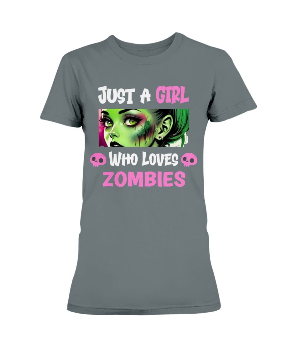 Charcoal / XS Just a Girl Who Loves Zombies Women's T-Shirt FUEL-CCF651C