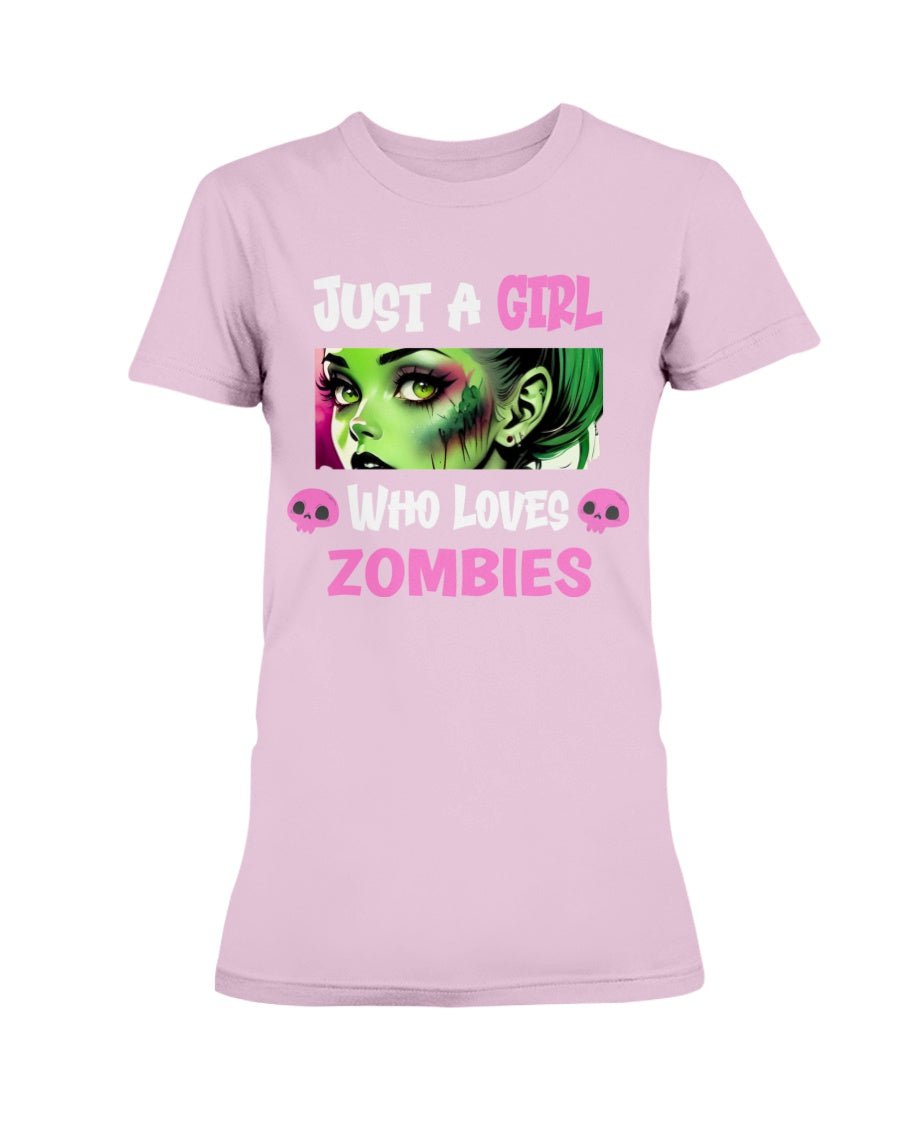 Light Pink / XS Just a Girl Who Loves Zombies Women's T-Shirt FUEL-8F1D3EB