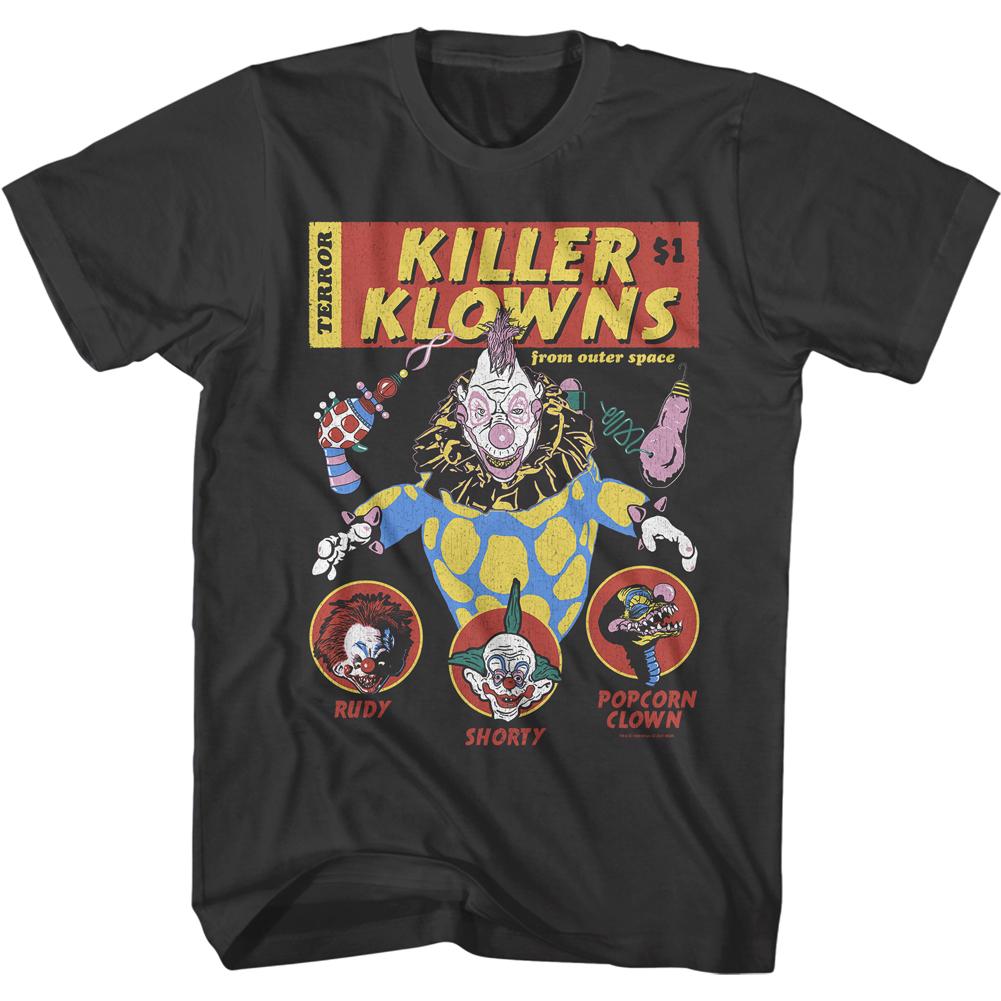 Killer Klowns From Outer Space Comic Cover Grey Slim Fit T-Shirt