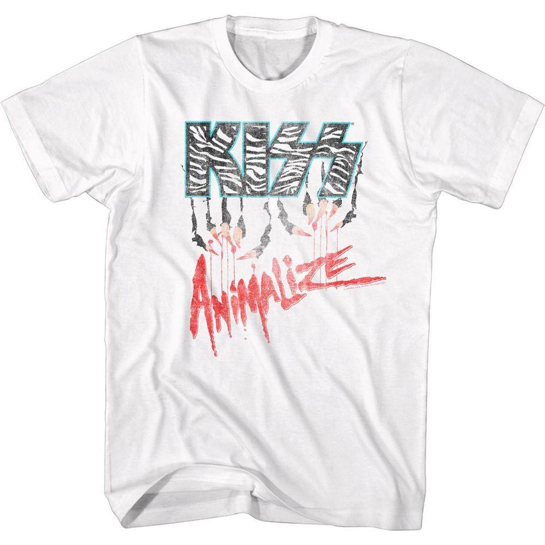 KISS Animalize Bloody Claws White Slim Fit T-Shirt
